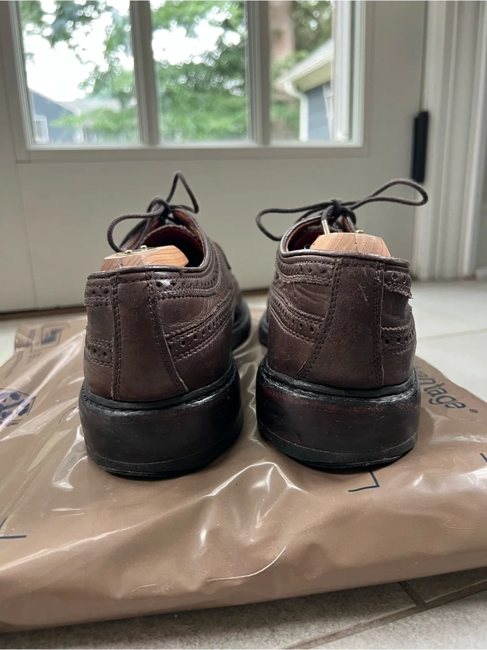 Florsheim Dark Brown Leather Wingtip Oxfords